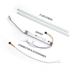 LED Magnetic Retrofit Kit for 2x4 or 1x4 Troffer - 5-CCT - 20W/28W/35W
